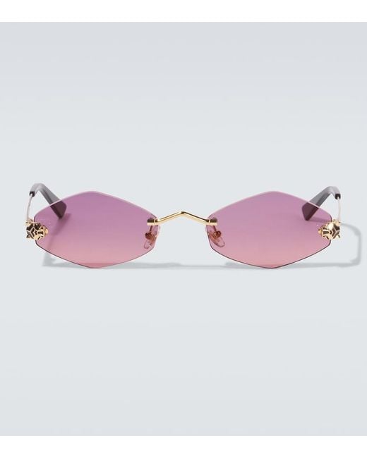 Cartier Pink Rectangular Sunglasses for men