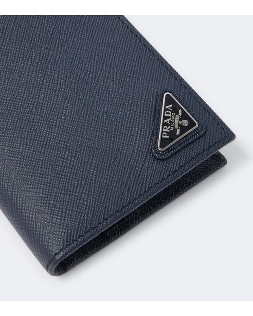 Prada Blue Saffiano Leather Wallet for men