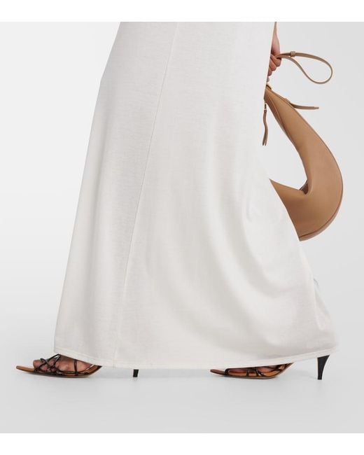 Khaite White Vernetta Cotton-Blend Jersey Maxi Dress