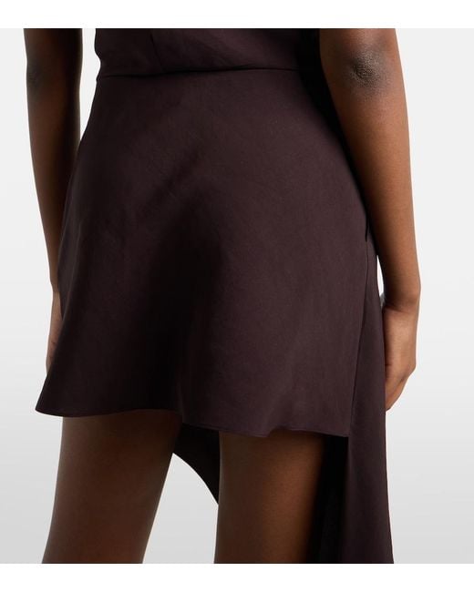 Alaïa Black Asymmetric Poplin Miniskirt