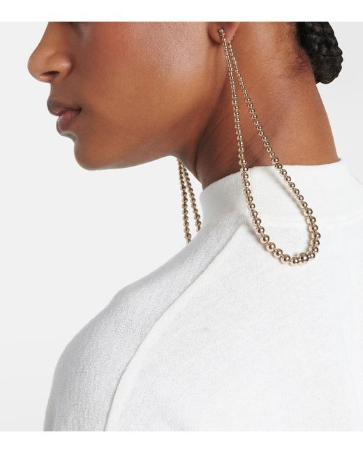 Boucles D'Oreilles A Perles Fantaisie Alaïa en coloris White