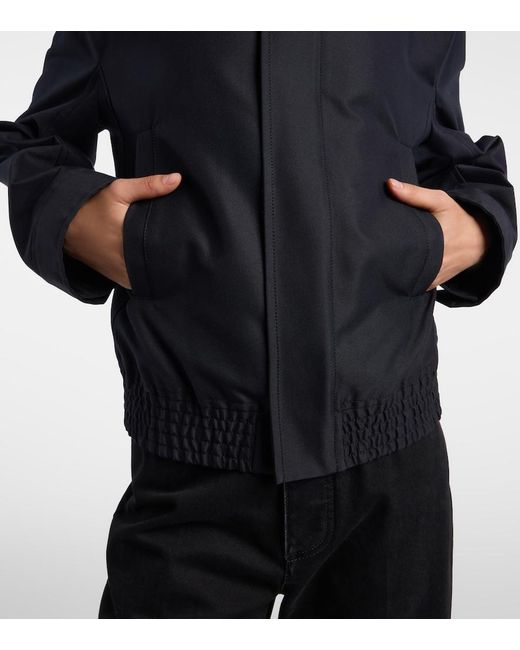 Bottega Veneta Black Intrecciato Leather-Trimmed Canvas Jacket
