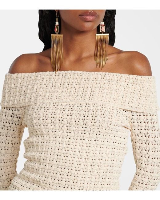 Isabel Marant Natural Off-Shoulder-Top Dermottega Aus Haekelstrick
