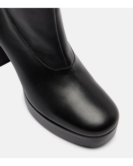 Staud Black Jodie Leather Platform Ankle Boots