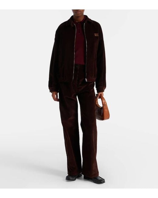 Miu Miu Red Logo Wool Polo Sweater