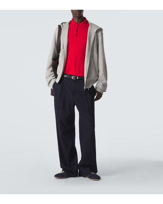 Dries Van Noten Gray Cotton Zip-Up Hoodie for men