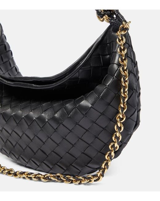 Borsa sardine color space in pelle di Bottega Veneta in Black