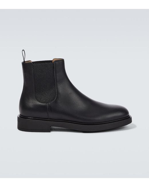 Gianvito Rossi Black Chester Leather Ankle Boots for men