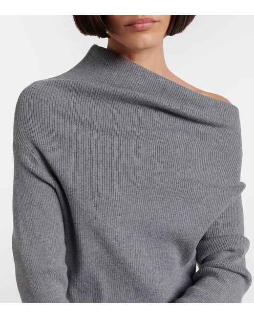 Lisa Yang Gray Aige Cotton And Cashmere Minidress