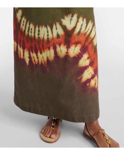 ALÉMAIS Metallic Marilyn Dyed Denim Midi Dress