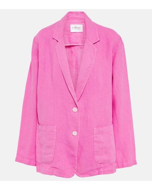 Blazer Cassie En Lin Velvet en coloris Pink