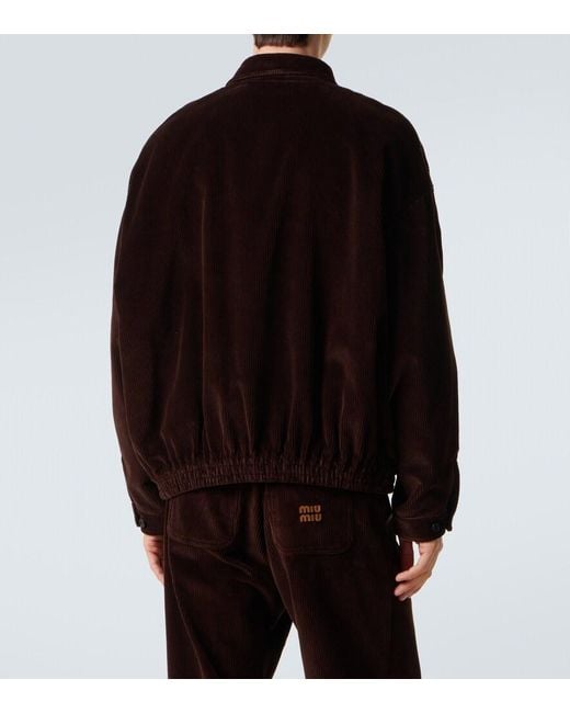 Miu Miu Black Cotton Corduroy Blouson Jacket for men