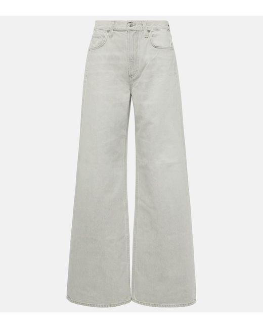 Citizens of Humanity Gray Paloma Mid-Rise Wide-Leg Jeans