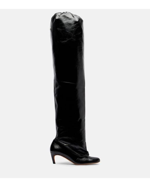 Proenza Schouler Black Uma 60 Leather Over-The-Knee Boots