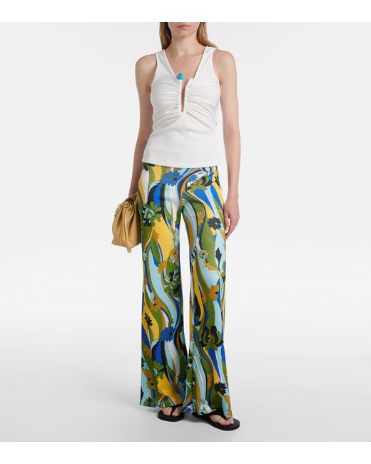 Christopher Esber White Crystal Pin Embellished Jersey Tank Top
