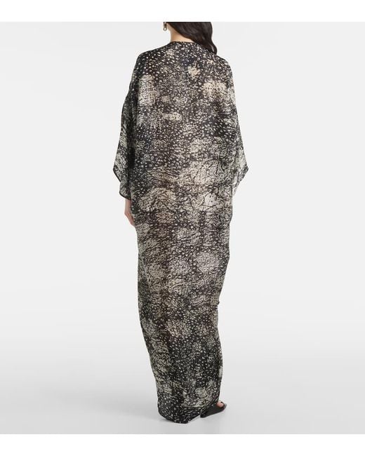 Rick Owens Gray Tommykite Draped Satin Gown