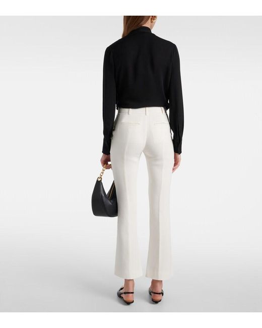 Valentino White Cady Couture Flared Pants