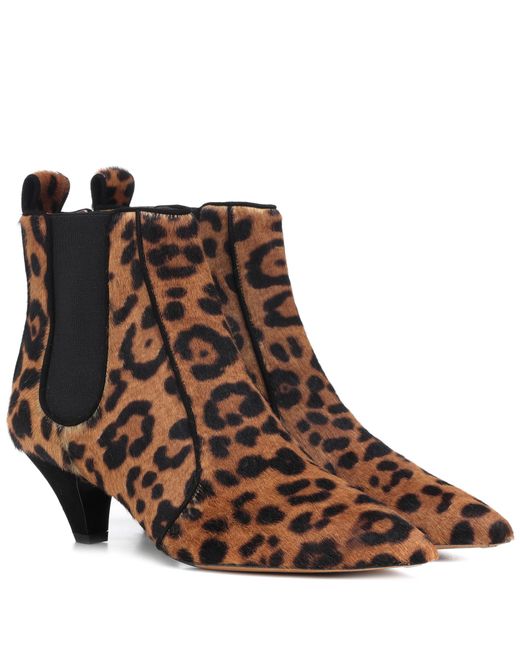 leopard kitten heel boots