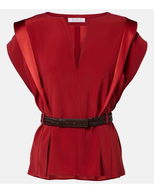 Max Mara Red Belted Top