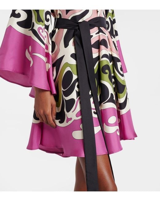 LaDoubleJ Pink Bedrucktes Minikleid Aus Seide