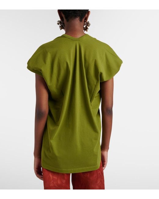 Dries Van Noten Green Cotton Jersey T-Shirt