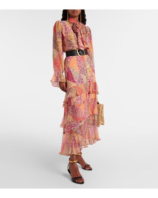 Rixo Pink Jovie Patchwork Top