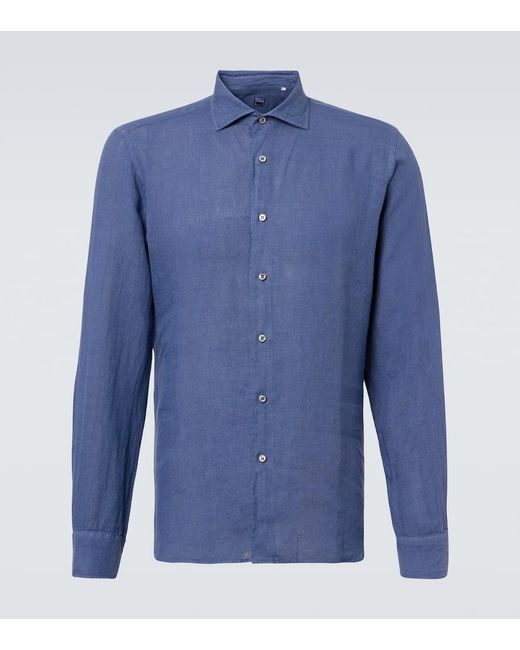 Camicia Nick di Fedeli in Blue da Uomo