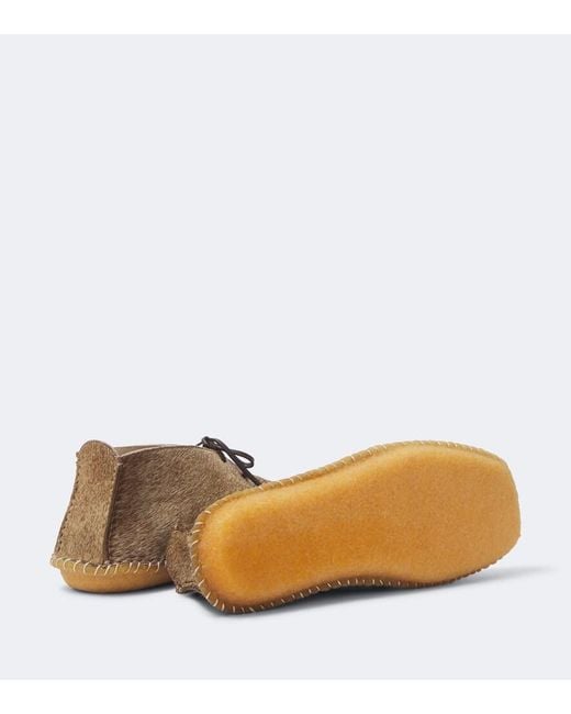 Lemaire Brown Calf Hair Desert Boots for men