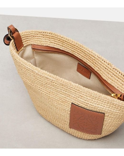 Loewe Multicolor Pochette Bag In Raffia And Calfskin