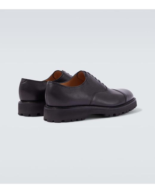 John Lobb Black Leather Oxford Shoes for men