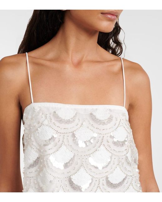 Top Cropped Con Paillettes di ROTATE BIRGER CHRISTENSEN in White