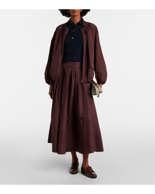 Max Mara Purple Taffeta Bomber Jacket