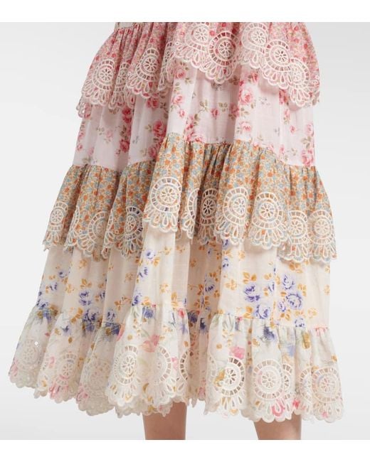 Robe Longue Lucky En Coton Zimmermann en coloris Pink