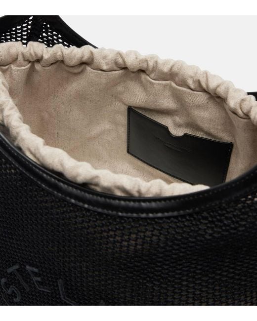 Stella McCartney Black Tote Bag Aus Mesh Und Canvas