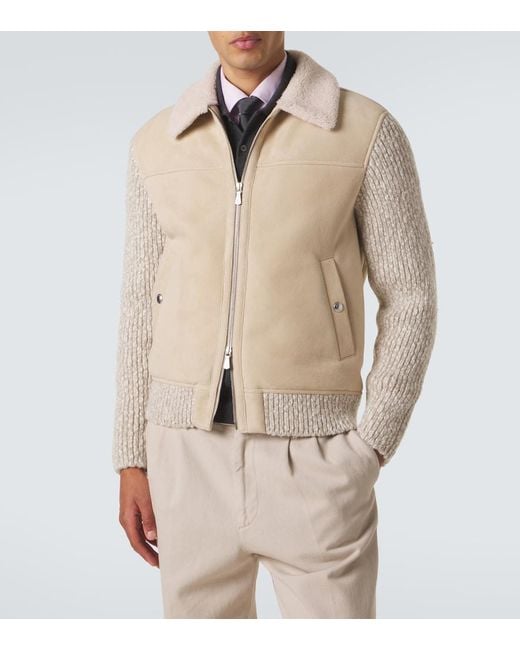 Eleventy Natural Suede And Wool-Blend Jacket for men