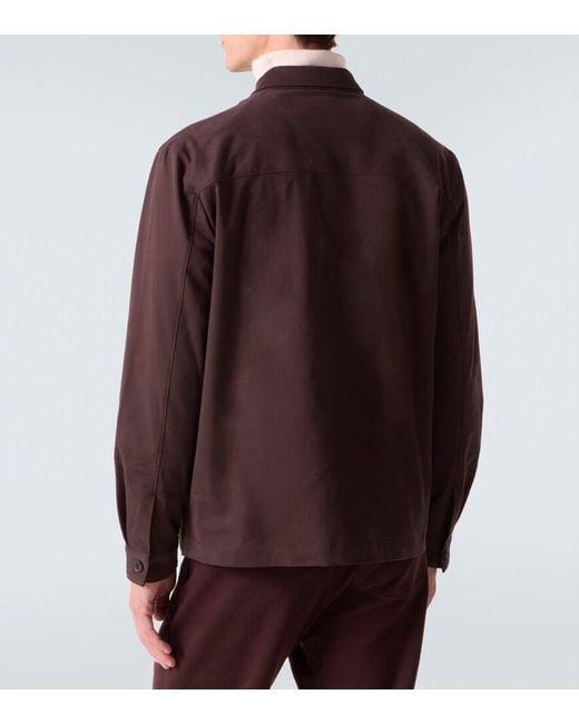 Sunspel Purple Cotton And Cashmere Overshirt for men