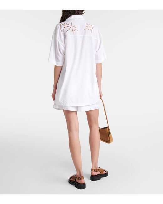 Camisa Bilya con bordado ingles Isabel Marant de color White