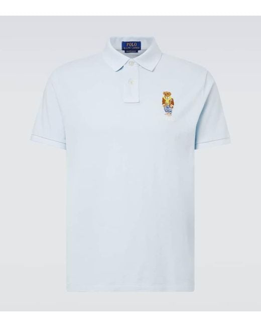 Polo Ralph Lauren White Polo Bear Cotton Pique Polo Shirt for men