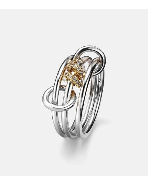 Spinelli Kilcollin White Ring Aus Sterlingsilber Mit 18Kt Gelbgold Mit Diamanten