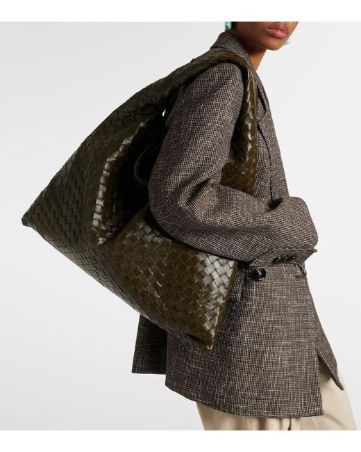 Bottega Veneta Green Hop Large Leather Tote Bag