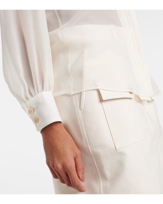 Camicetta Con Volant Plissettata di Tom Ford in White