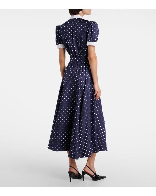 Rodarte Blue Midikleid Aus Seiden-Twill