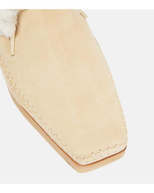 Totême  Natural Lace-Up Suede Moccasins