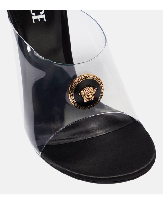 Versace Black Medusa Pvc And Leather Sandals