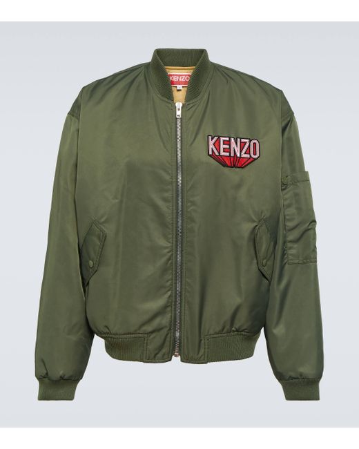 KENZO Green Logo Bomber Jacket for men