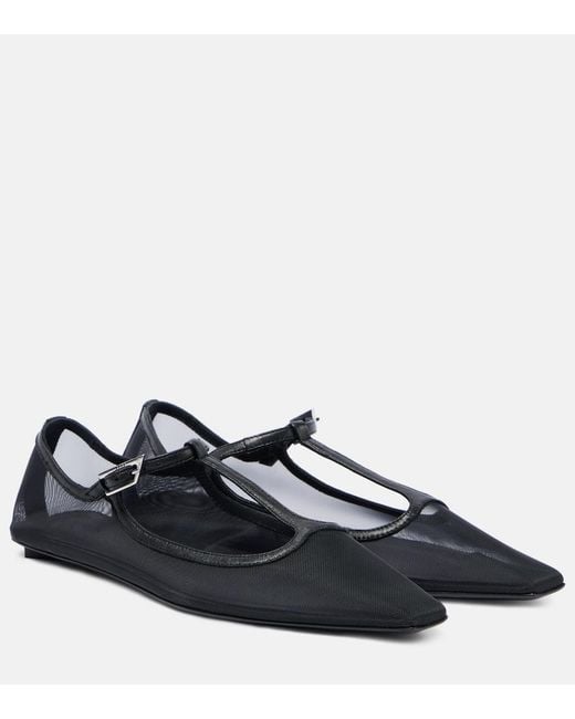The Attico Black Juno Ballet Flats