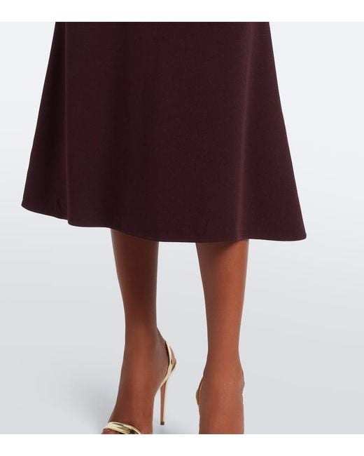 Roland Mouret Purple Draped Crepe Midi Dress