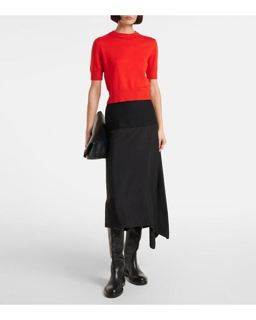 Jil Sander Orange Virgin Wool Top