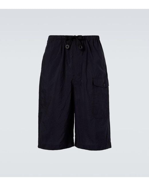 Lemaire Blue Cotton-Blend Bermuda Shorts for men
