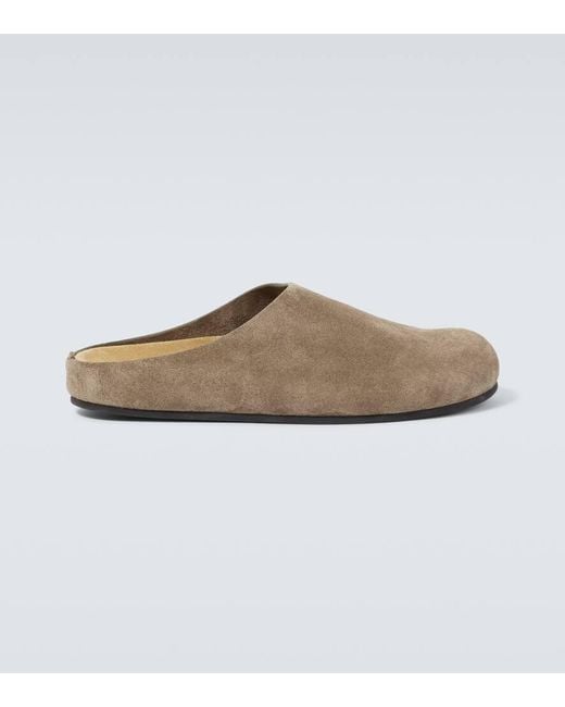 The Row White Hugo Suede Clogs for men
